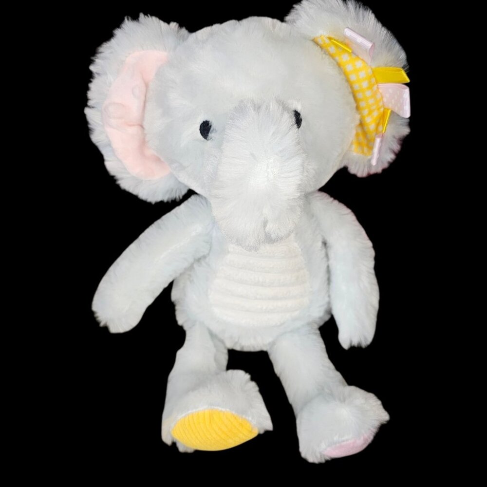 Make Believe Ideas Gray Elephant Plush Crinkle Tags Texture Stuffed Animal Baby‎